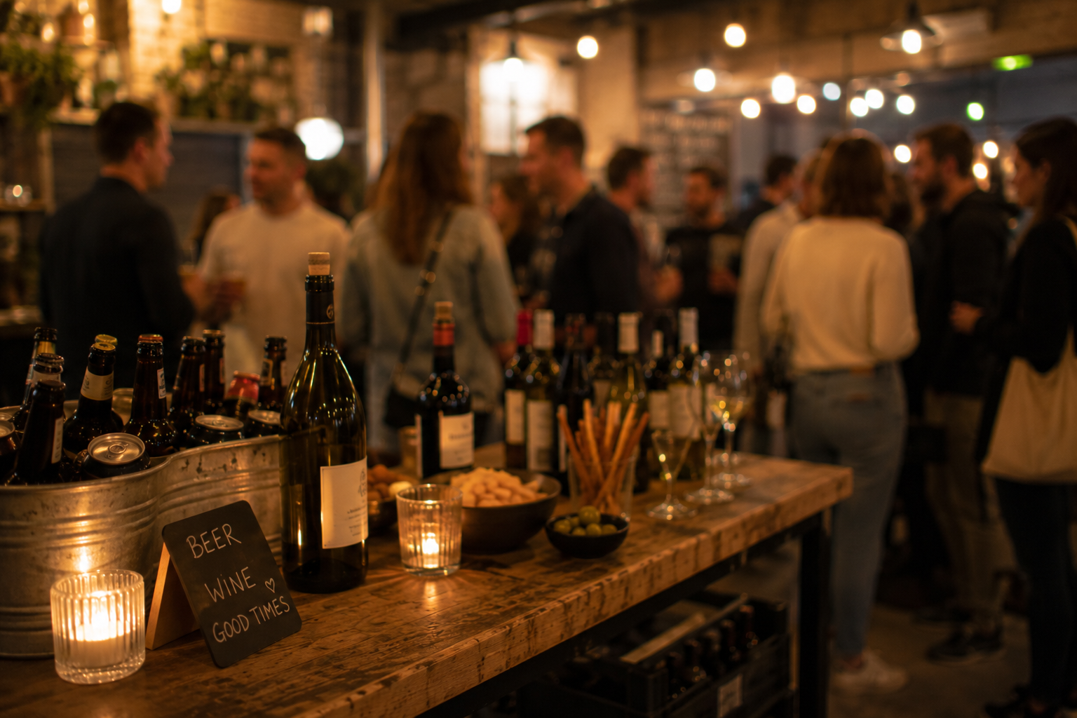 Apéro-Szene bei einem Business-Unplugged-Event